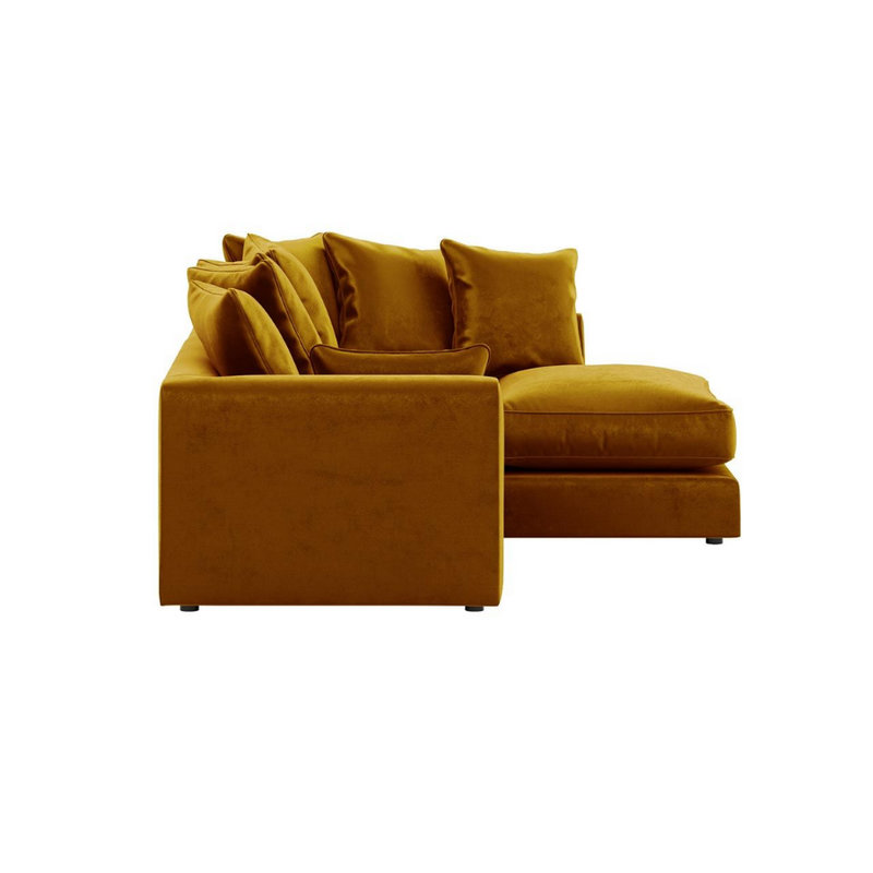Sharpsburg 4 Seater Velvet Corner Sofa , Left Hand Facing, Gold