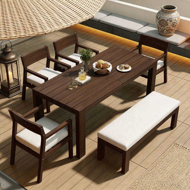 Patio Dining Table Set, Mocha
