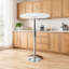 Table de bar à hauteur réglable en acrylique transparent avec base argentée, table de salle à manger ronde contemporaine pour deux