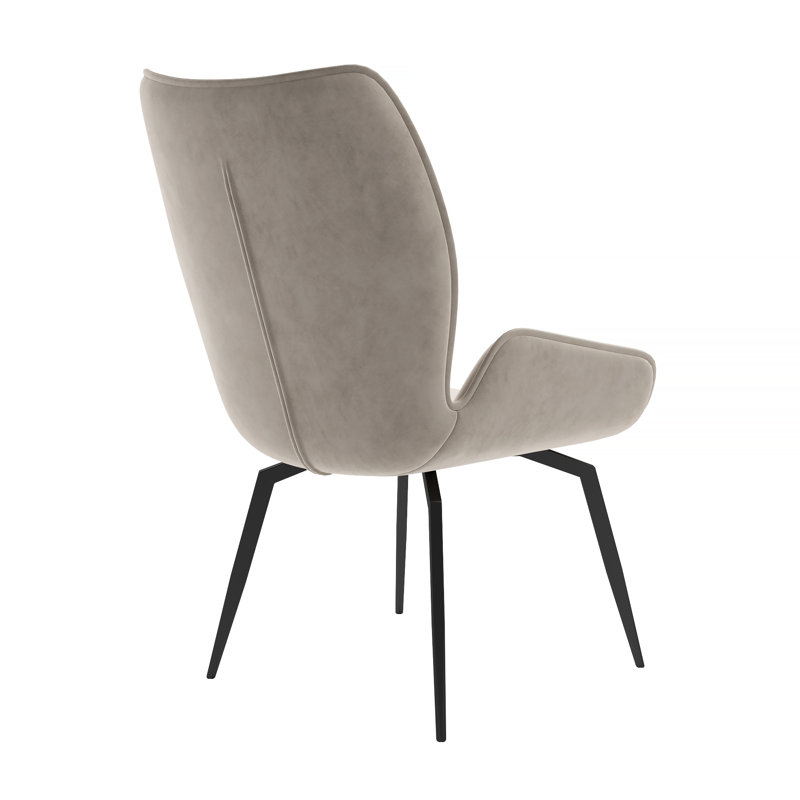 Angwin Velvet Upholstered Swivel Dining Chair, Mink