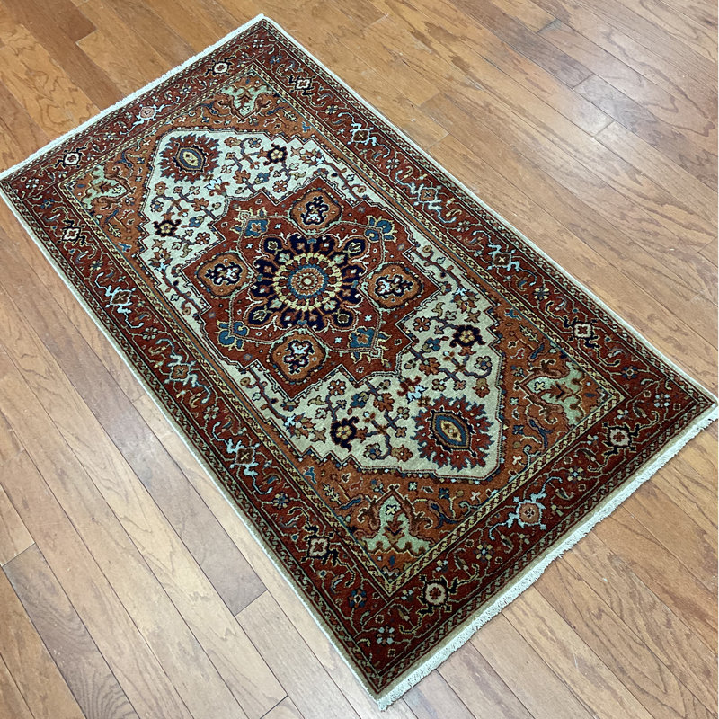  Handmade Heriz Wool Rug