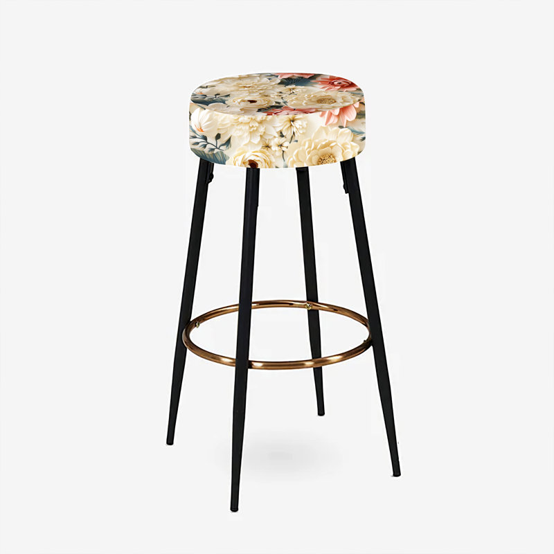 Stielfeld - Ensemble de 2 tabourets de bar à motif floral