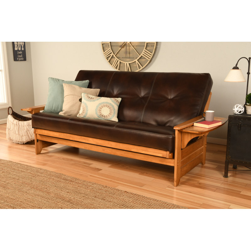 Futon double avec matelas Stratford, Noyer cendré, Brun java, Ressorts ensachés de qualité supérieure