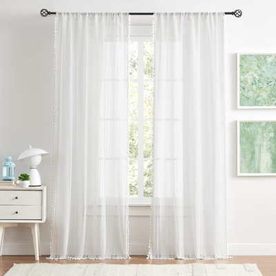 Paire de rideaux semi-transparents en polyester Burkard