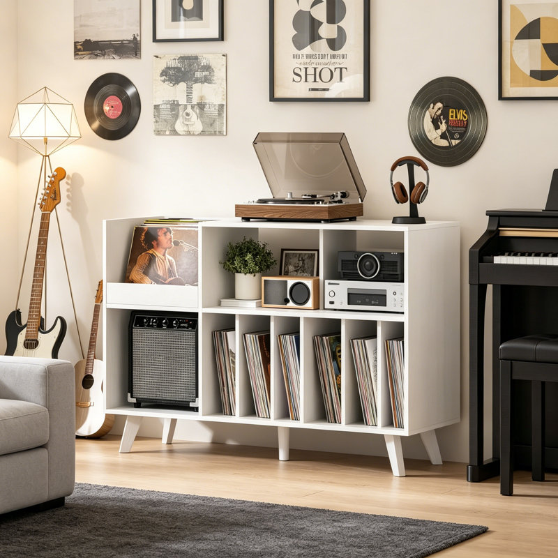 82.6cm H Media Shelves, White