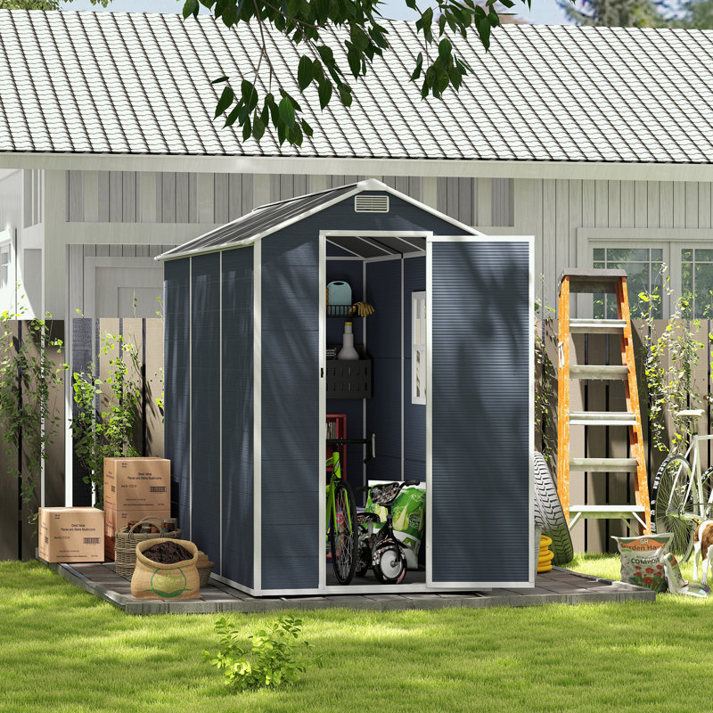 Remise de rangement extérieure avec porte simple, fenêtre et évent