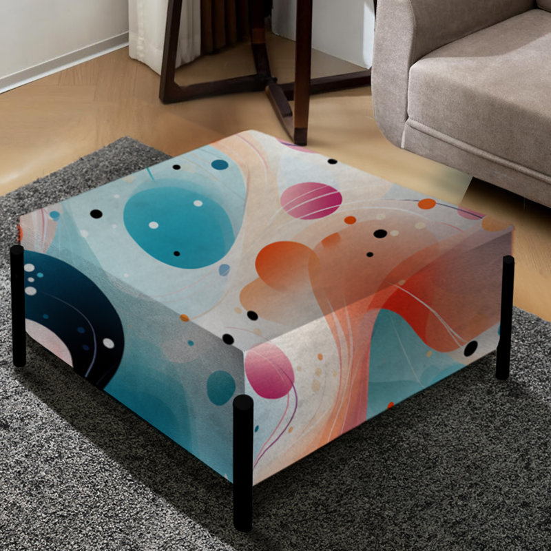 Motif mystérieux de rêverie à pois - Grand repose-pieds carré à pois