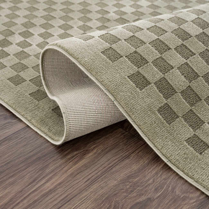 Chaki Duggans Machine Washable Gray / Green Area Rug, Gray/Green, Runner 2'7" x 7'3"