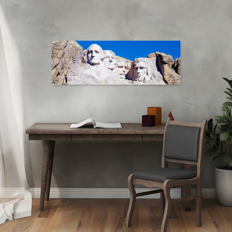Mont Rushmore, Dakota du Sud, États-Unis, art contemporain abstrait, art mural paysage, H 12 po x l 36 po