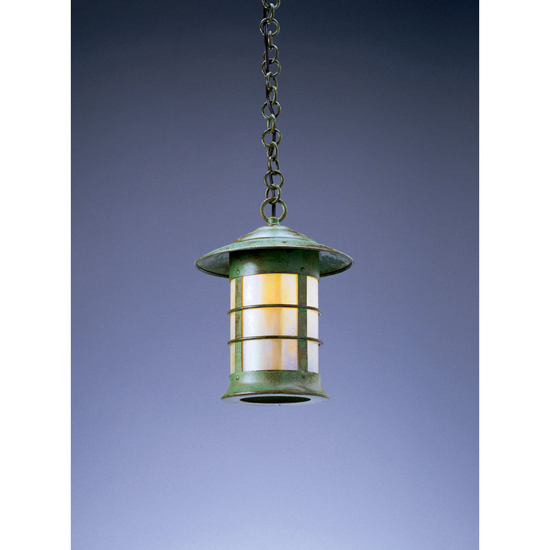 Newport Outdoor Hanging Lantern, 25.38" H x 13.75" W, Antique Copper, White Opalescent