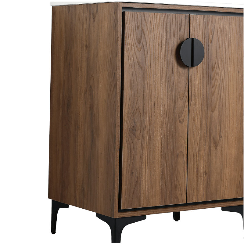 Meuble-lavabo 24 po avec lavabo supérieur, meuble-lavabo avec 2 portes à fermeture douce, meuble-lavabo simple, 24"