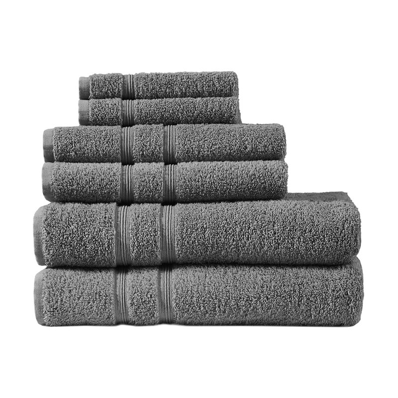Kairos 500 gsm 6-Piece Turkish Cotton Towel Set, Dark Gray