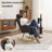Teddy Fabric Upholstered Nursery Rocking Glider Chair-1504793720