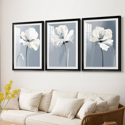 FLORAL Series CDXL  -Custom Framed  Premium Print W Matt - 3 Pieces