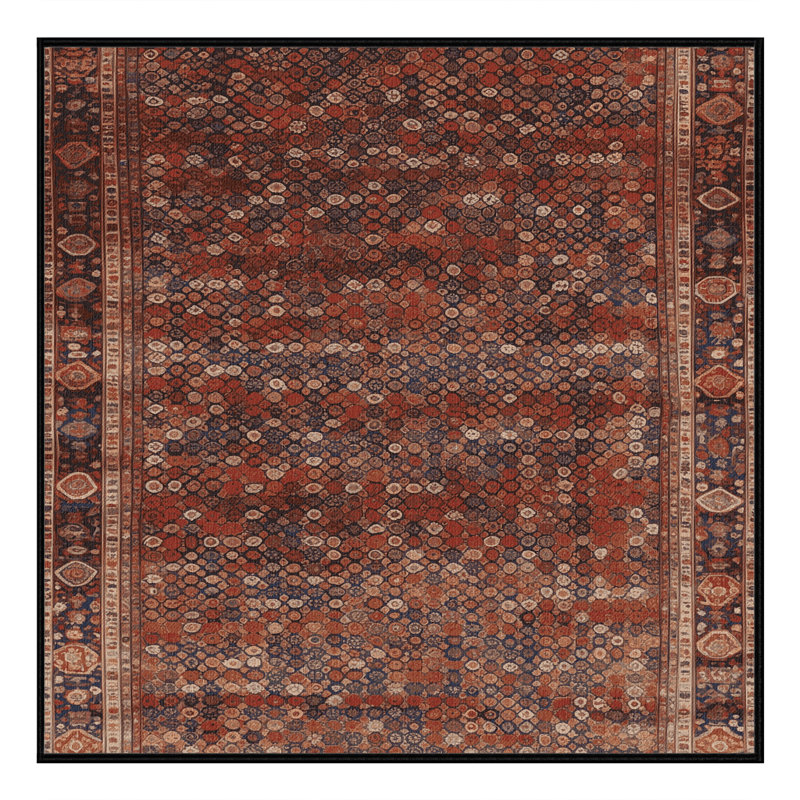 Machine Washable Persian Brown Area Rug, Square 6'