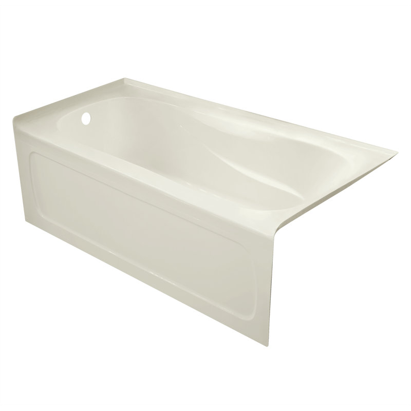 60'' x 32'' Soaking Acrylic Bathtub, Left, Biscuit