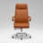 Orange + Silver Hight adjustable Genuine Leather + Faux Leather + Aluminium Alloy Office Chair