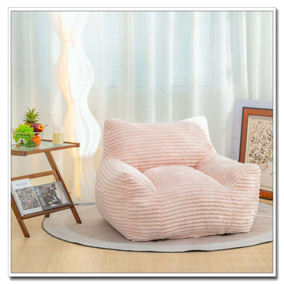 Upholstered Corduroy Accent Chair,Bean Bag Chair, Lounge Lazy Floor Sofa Chair for Living Room, Bedroom & Dorm