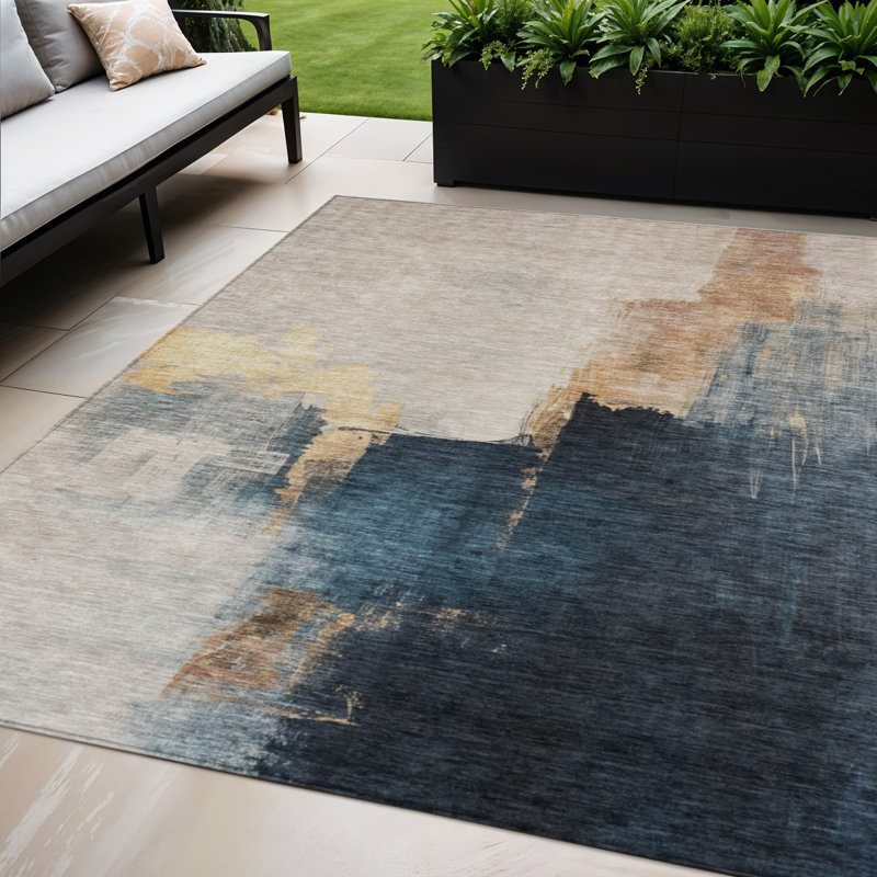 Tapis intérieur lavable abstrait 5 pi x 8 pi