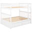 Lit superposé convertible blanc avec rangement de tiroir, double sur double, bois de pin massif pour les tiroirs de chambre à coucher-1734623793-1734623794