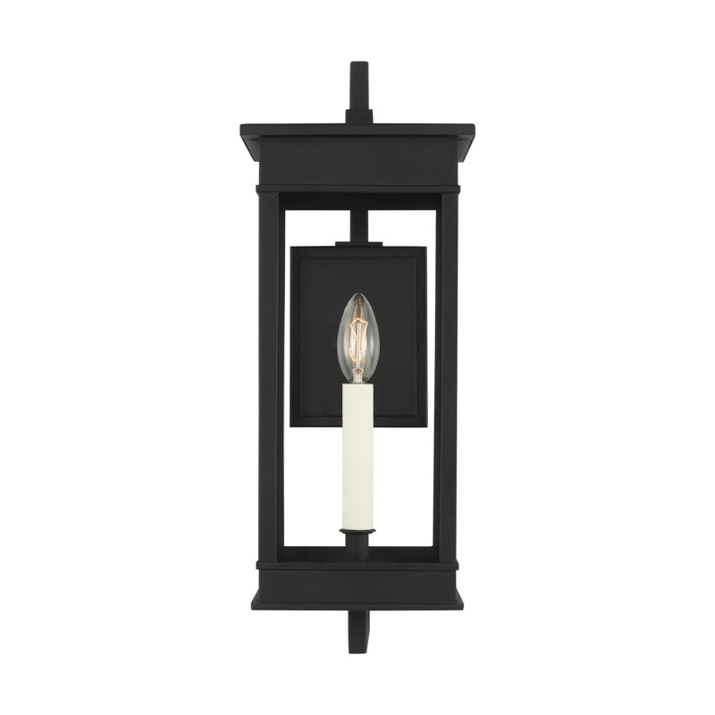 Lanterne murale 1 lumière Shawn, H 19,13 po x l 7,13 po x P 7,13 po, Noir texturé