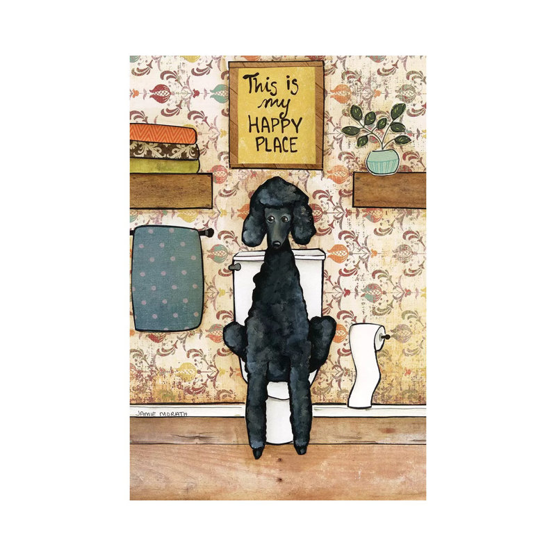 Happy Place Poodle by Jamie Morath - Wrapped Canvas Print, 20.32 cm H x 30.48 cm W