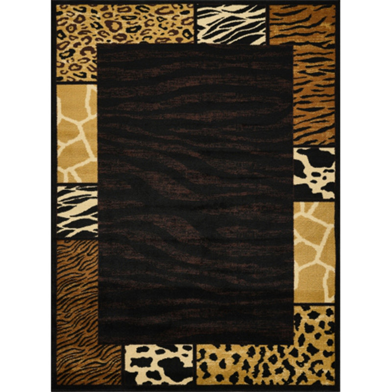 Tapis de couloir noir Tribes, Rectangle 7 pi 10 po x 10 pi 3 po
