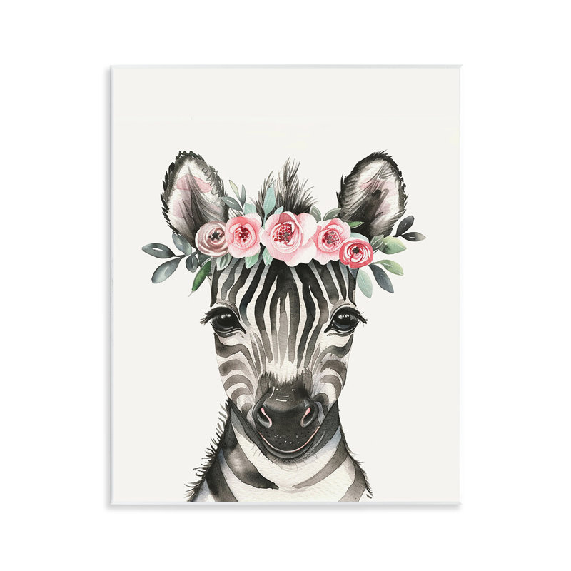 Art mural pépinière floral zèbre par LSR Design Studio