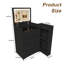 Coiffeuse moderne noire à plateau rabattable avec miroir lumineux, tiroir de rangement, plateau latéral coulissant et tabouret rembourré - Meuble de chambre multifonctionnel-869320673