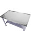Grande table de 59 po avec trou de bonde, cadre robuste, surface de travail spacieuse de 59 po x 33 po, intégrée pour un travail propre, tiroir de 59 po et tablette résistante, plateau en acier inoxydable lisse, trou