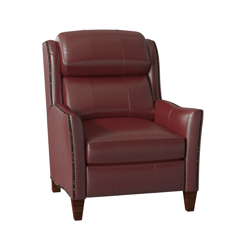 Lancaster Recliner, Corinthian Cherry Genuine Leather, Mahogany, Power
