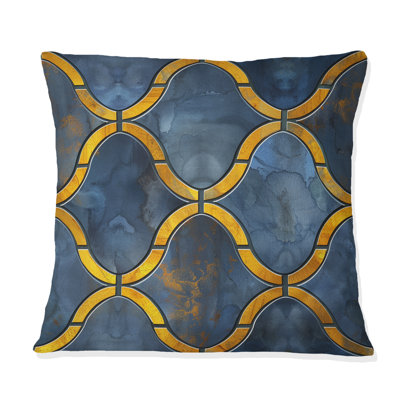 Coussin décoratif jaune Modern Trellis I