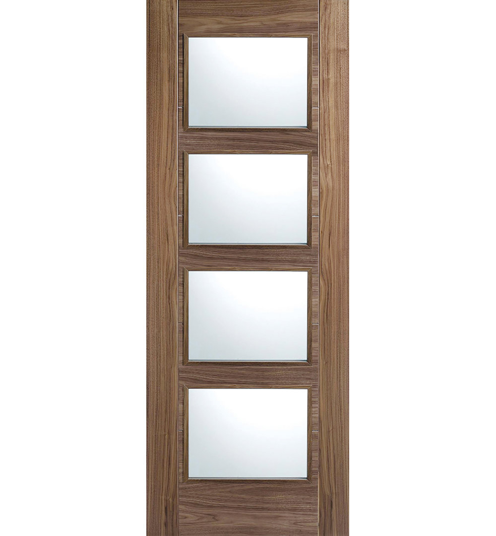 Vancouver 4L Clear Glazed Walnut Internal Fire Door