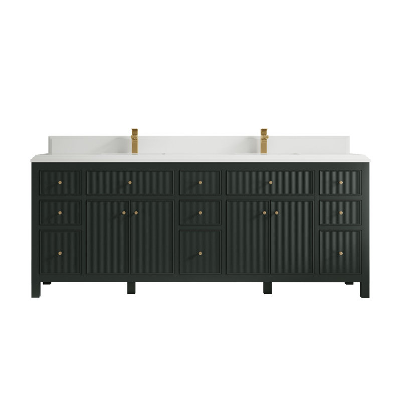 84'' Double Bathroom Vanity with Quartz Top
