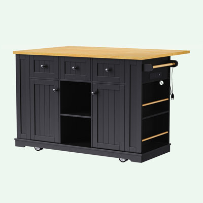 Large Kitchen Island with Drop Leaf by Lark Manor