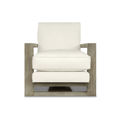 Fauteuil moderne en cuir véritable de 31 po de largeur Monroe