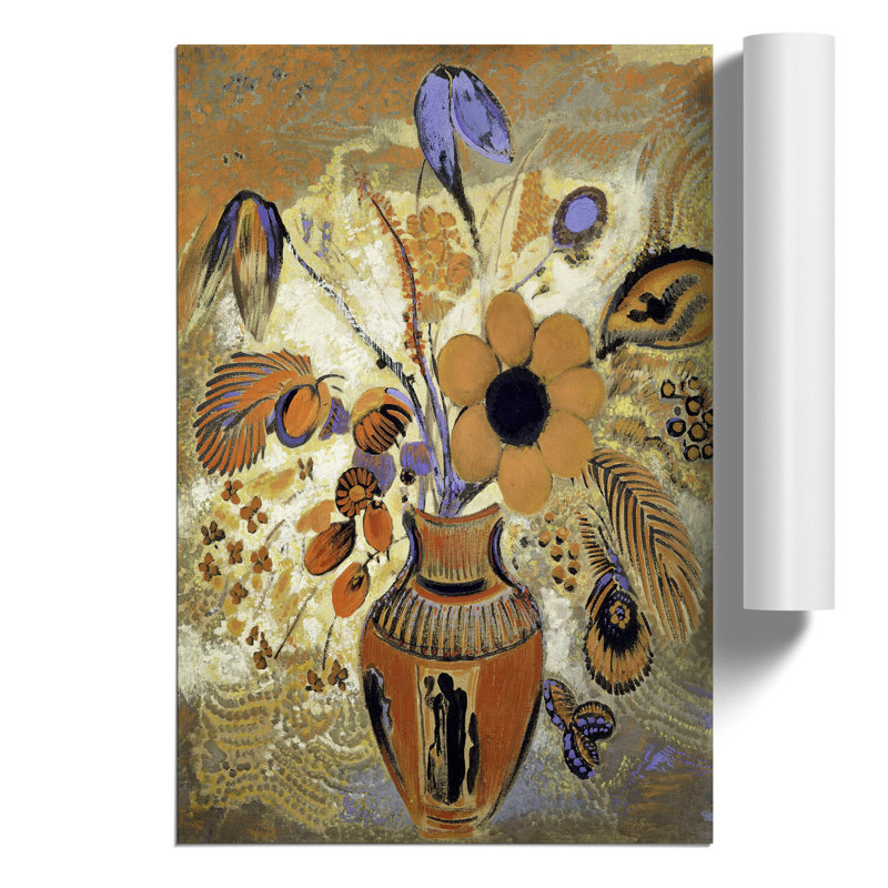 Etruscan Vase with Flowers by Odilon Redon - Frameless Print, 30cm H x 21cm W x 0.1cm D