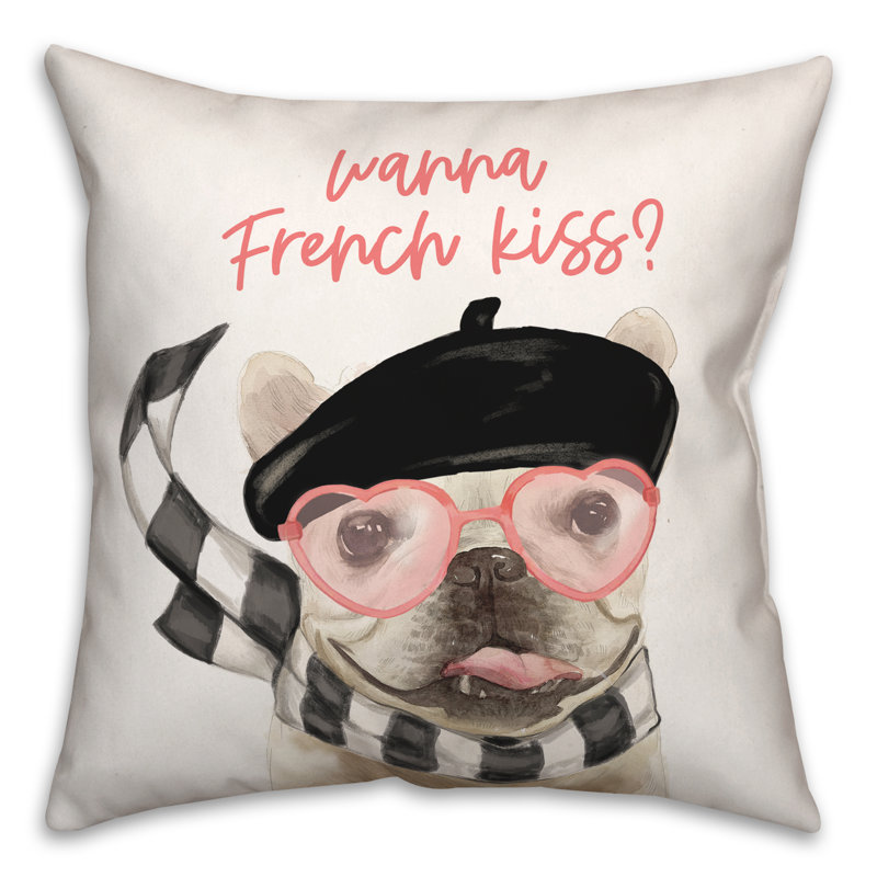  Housse et insert de coussin carré Wanna French Kiss, 16 po x 16 po