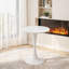 Table de salle à manger ronde à effet marbre blanc, base piédestal, style Mid-Century moderne, sièges 2-4, 27,6 W