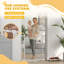 Dog Gate Wide Stair Gate with Door Pressure Fit 75-85W cm-122862560
