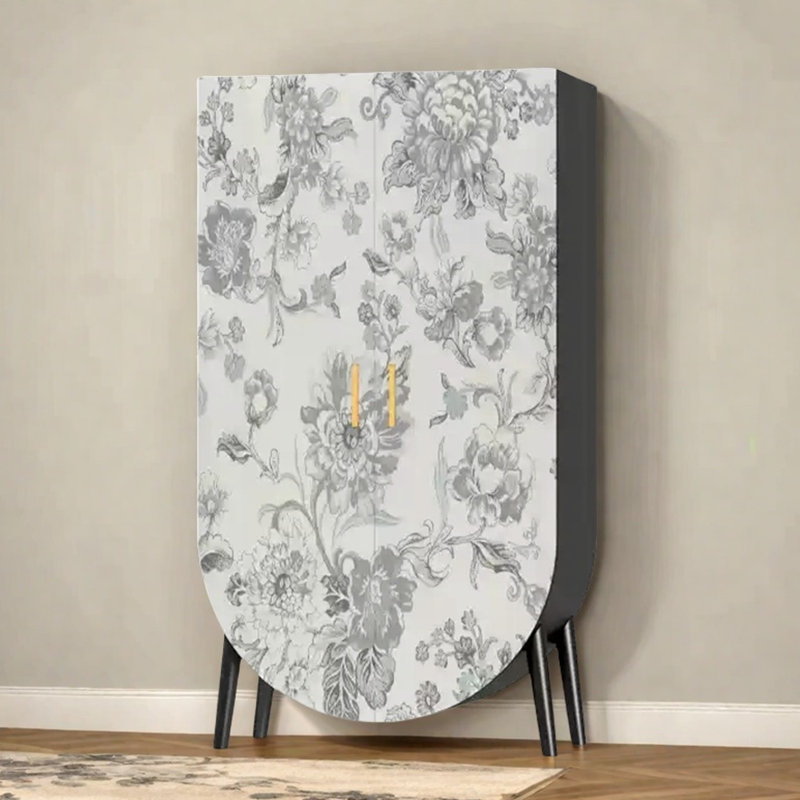 Armoire de rangement moderne à double porte, Noir / blanc cassé