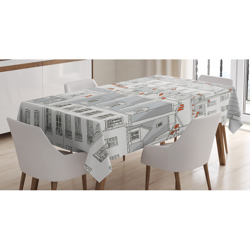 Aerial View Illustration Tablecloth, 90" L x 60" W
