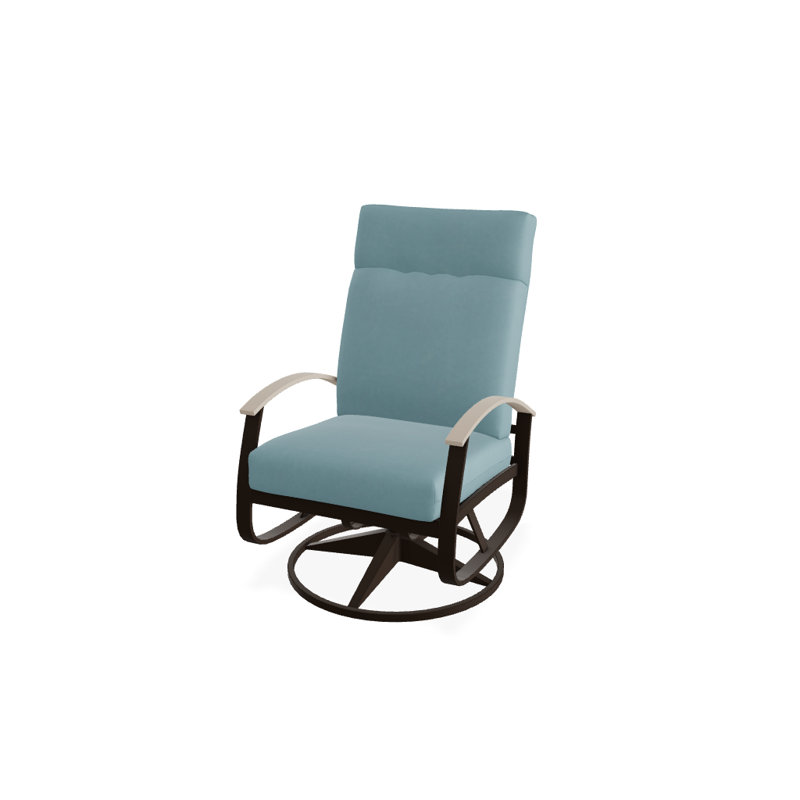 Belle Isle Outdoor Swivel Lounge Chair, Mineral Blue, Desert P60, Textured Kona