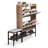 22 Pairs Barn Door Style Shoe Cabinet with Flip-Down Racks and Padded Bench-363668618