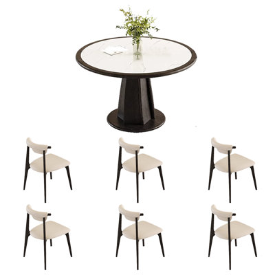 Retro simple small family dining table and chair