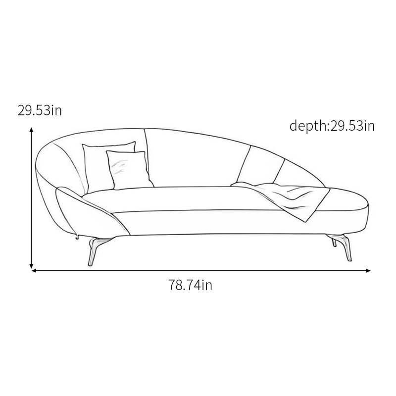 Chaise longue en tissu doux, Beige White/Black, Left Hand Facing