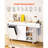 60in Kitchen Island Cart Rolling Storage Cabinet Table with Drawer Drop Leaf