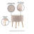 Bailey Mid-Century Modern Woven Polyester Blend Upholstered Wood Ottoman in Wheat with Gold Legs-2023635548-2023635549