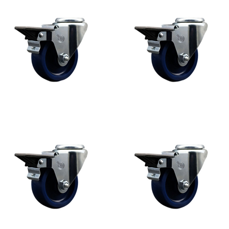 Solid Poly Swivel Bolt Hole Caster with Posi Lock Brake
