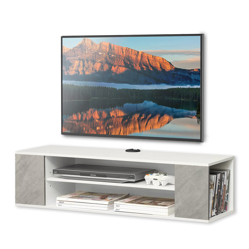 Unfinished Floating TV Stand for TVs up to 55", Gray
